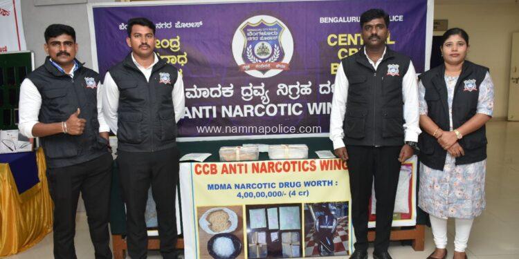 ಸಿಸಿಬಿಯ ಮಾದಕ ದ್ರವ್ಯ ನಿಗ್ರಹ ದಳದವರಿಂದ ಕಾರ್ಯಾಚರಣೆ 4 ಕೋಟಿ ಮೌಲ್ಯದ 2 ಕೆಜಿ 585 ಗ್ರಾಂ ಎಂಡಿ ಕ್ರಿಸ್ಟಲ್ ವಶ