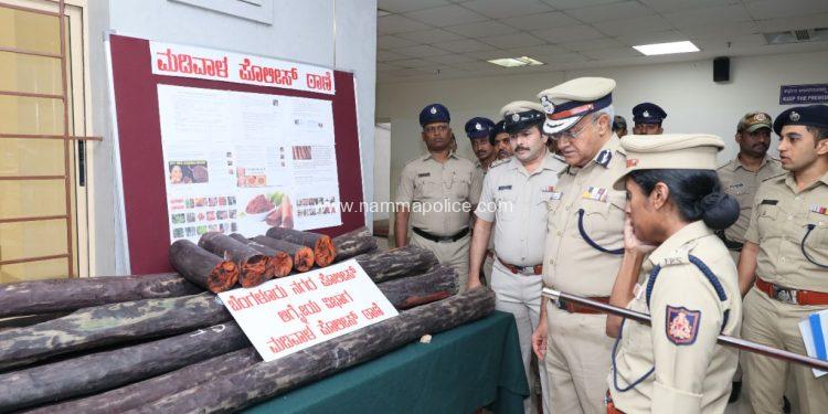 ಮಡಿವಾಳ ಪೊಲೀಸರಿಂದ ಭರ್ಜರಿ ಕಾರ್ಯಾಚರಣೆ – ₹7.12 ಲಕ್ಷ ಮೌಲ್ಯದ ರಕ್ತ ಚಂದನ ವಶ!