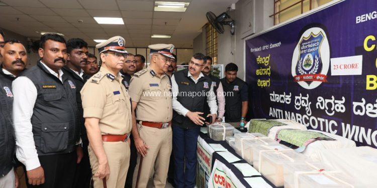 ಬೆಂಗಳೂರು ಸಿಸಿಬಿ ಭರ್ಜರಿ ಕಾರ್ಯಾಚರಣೆ: 23 ಕೋಟಿ ಮೌಲ್ಯದ ಡ್ರಗ್ಸ್ ಜಪ್ತಿ, ನಾಲ್ವರ ಬಂಧನ
